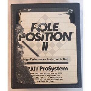 Atari 7800 Vintage Rare Pole Position II ProSystem Cartridge – Tested Label Wear